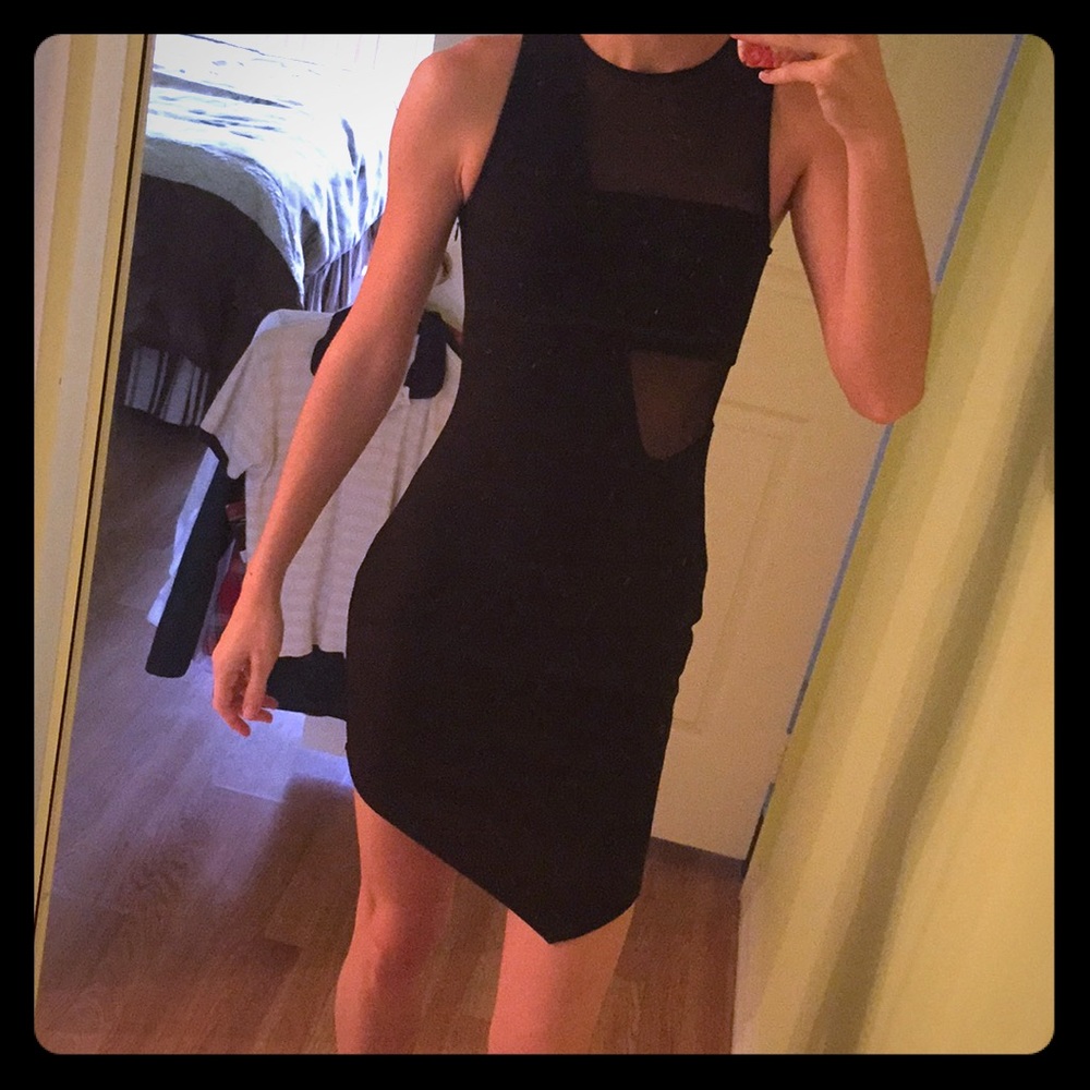 Express little black dress with mesh fabric 0!!